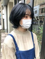 ヘアー アイス ルーチェ(HAIR ICI LUCE)&nbsp;ブルーブラック　レイヤーボブ　ボブスタイル　担当中西