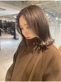 ☆ミルクティーカラーグレージュカラーロブヘアこっくりカラー