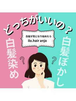 イロヘア アンジョウ(ilo.hair anjo)の写真/安城市♪美しく白髪を染める為製品に徹底的なこだわりを持ちハイライトで白髪をぼかす選択も◎