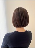 艶髪 ボブ 髪質改善  ベージュカラー 酸熱 透明感カラー 