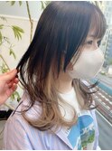 Goofy銀座/ロングウルフカット/アンブレラカラー/ベージュ/東京