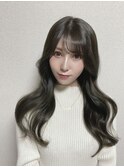【ブリーチなしダブルカラー】×【くすみアッシュ】