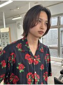 メンズボブウルフメンズロングメンズミディアムレイヤーカット