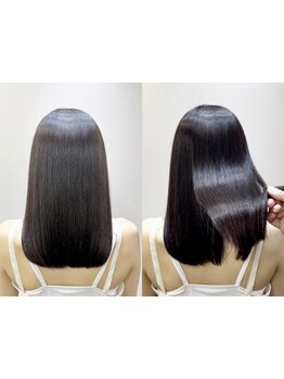 髪質改善トリートメントで、ダメージを補修し、指通りなめらかな質感に♪