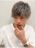 魅力倍増カールセミディシアーカラーダークアッシュショートヘア