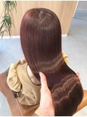 髪質改善艶カラーピンクベージュ