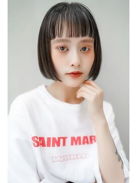 ギークス(GEEKS) 【GEEKS渋谷】インナーカラー/オン眉ボブ/グレージュ/冬カラー