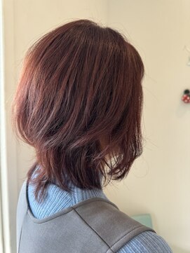 エイト(EIGHT) ブリーチなし◎パーマスタイル×ボルドーカラー