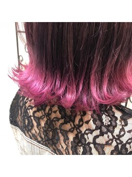 イコール 千葉(equal) 裾カラー/外ハネスタイル/ピンクカラー/[千葉]