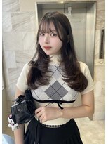 天神美容室 姫カットレイヤー×くすみベージュ×韓国風巻き(ayana)