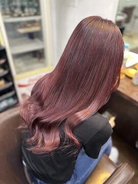 ルアナ 名古屋店(Luana) 髪質改善ストレートと艶カラーでつくる暖色系ピンクカラー