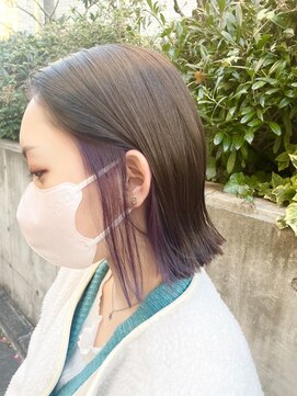 アイ 代々木公園(aye) インナカラー×切りっぱなしボブ