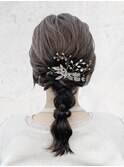 結婚式お呼ばれ　ヘアセット　編みおろし　mt___213r