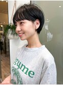 乾かしてまとまるキュートなマッシュショート