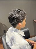 ビジネスフォーマル ツーブロックショート 七三オールバック