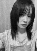 #ワインレッド#顔周りレイヤー#シャギーレイヤー/岸本 理希