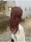 ブリーチなしダブルカラーのpink color