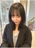 くびれミディ/レイヤーカット/ハッシュカット/ワイドバング