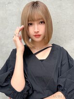 オーブ ヘアー ビセラ 広島4号店(AUBE HAIR vicella) 20代・30代_前下がりボブ×ハイトーンベージュ