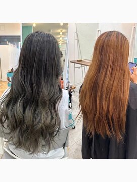 ロミー 本厚木(ROMMY.) ロングチャコールグレー◎ダブルカラー髪質改善◎20代~50代