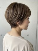 *ショートボブ/ショートヘア/脱白髪染め/白髪ぼかし/髪質改善