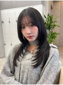 ザクザクレイヤーハッシュカット暗髪表参道ワンカールレイヤー