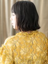 カバーヘア ブリス 志木南口駅前店(COVER HAIR bliss)&nbsp;黒髪ダークアッシュ切りっぱなし結べるくびれボブ20代30代W志木