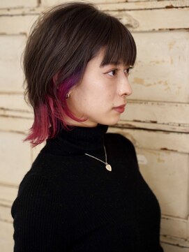 ロリム(RorriM) ウルフカット インナーカラー パープル ダブルカラー