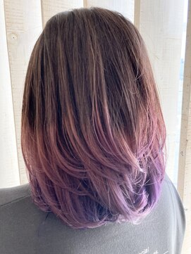 ロッコ 深谷店(ROCCO) ＃白髪染めリタッチ#パープル＃グラデーション＃ケアブリーチ
