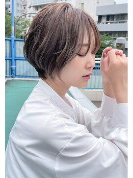 ヘアーラウンジトリップ(hair lounge TRiP) 30代40代前下がりひし形ショート×オーガニックカラー