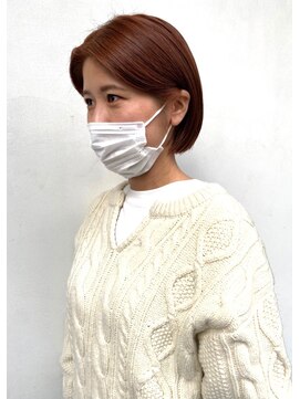 アルジャーノン(algernon) ミニボブ＋ピンクオレンジカラー