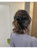 20代30代40代ハーフアップヘアセット ヘアアレンジ結婚式