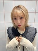 ダークアッシュ/ミディアムレイヤーカット［髪質改善/縮毛矯正］