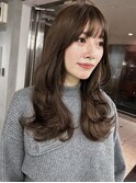 韓国ヘアイメチェンハッシュカット似合わせカットレッドブラウン