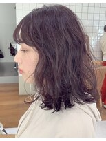 ソーンズ ヨイク(thorns YOIKU)&nbsp;肩レングスパーマ×ピンクパープルカラー