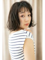 カバーヘア ブリス 志木南口駅前店(COVER HAIR bliss)&nbsp;ダークアッシュ前髪パーマウェットヘア外ハネロブY志木20代30代