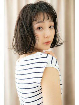 カバーヘア ブリス 志木南口駅前店(COVER HAIR bliss) ダークアッシュ前髪パーマウェットヘア外ハネロブY志木20代30代