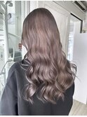 ダブルカラーミルクティーベージュレイヤーカット韓国ヘア