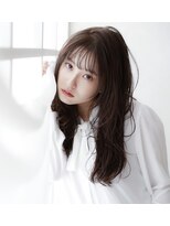 メノン(Menon) ダークアッシュ    ネビージュ ウェーブパーマ　ワイドバング