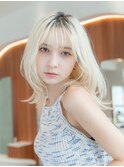 大人かわいい前髪セシルカットココアブラウンフリンジウェーブ