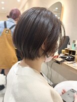 ヒビヲ(HIBIO)&nbsp;横浜タッセルボブショコラブラウン切りっぱなしボブショートボブ