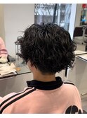 波巻きツイスパミックス刈り上げセンターパーマ
