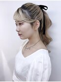 ポニーテール　韓国ヘア　渋谷ヘアメ　ケンニプモリ