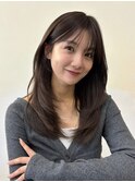美髪レイヤーカット/顔まわりレイヤー/くびれロングレイヤー