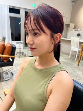 アスラン(ASLAN) 【aslan】結んで可愛い顔周り/暖色カラー/ピンクカラー