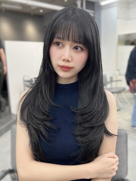 ノク 渋谷(nok) 韓国ヘア レイヤーカット ハッシュカット シースルーバング