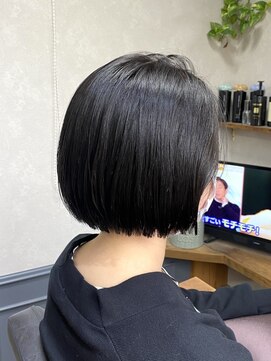 カミケン 清明店(kamiken.) 小顔ミニボブ×ダークブルージュカラー【カミケン清明店/福島】