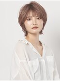 ショート×ピンクベージュ