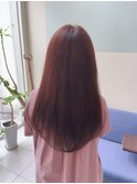 ツヤ感ピンク×ロング