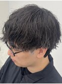 フェザーパーマサーフカール刈り上げセンターパート